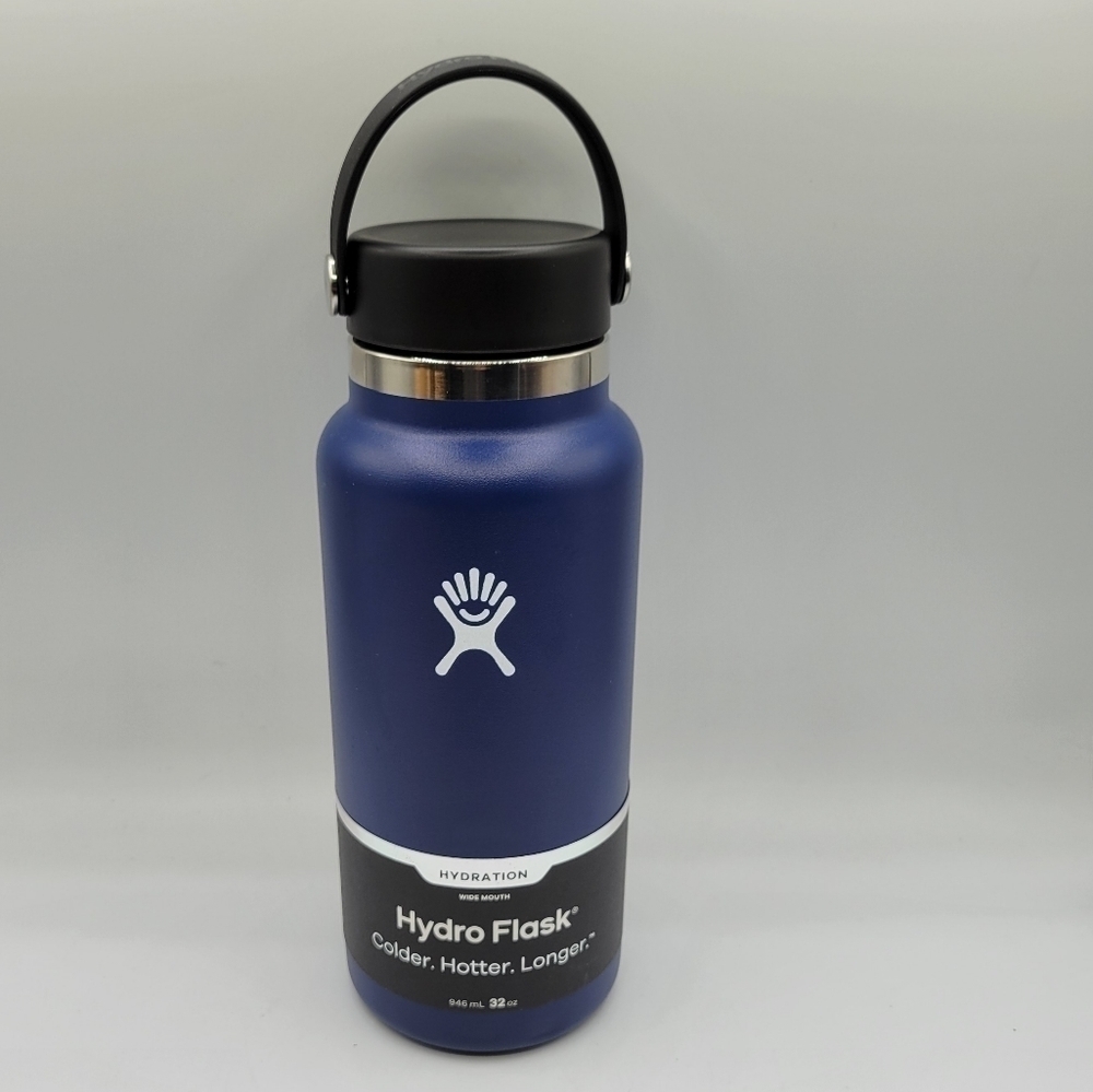 New Hydro Flask Wide Mouth Cap Bottle Cobalt Blue 32 oz